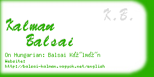 kalman balsai business card